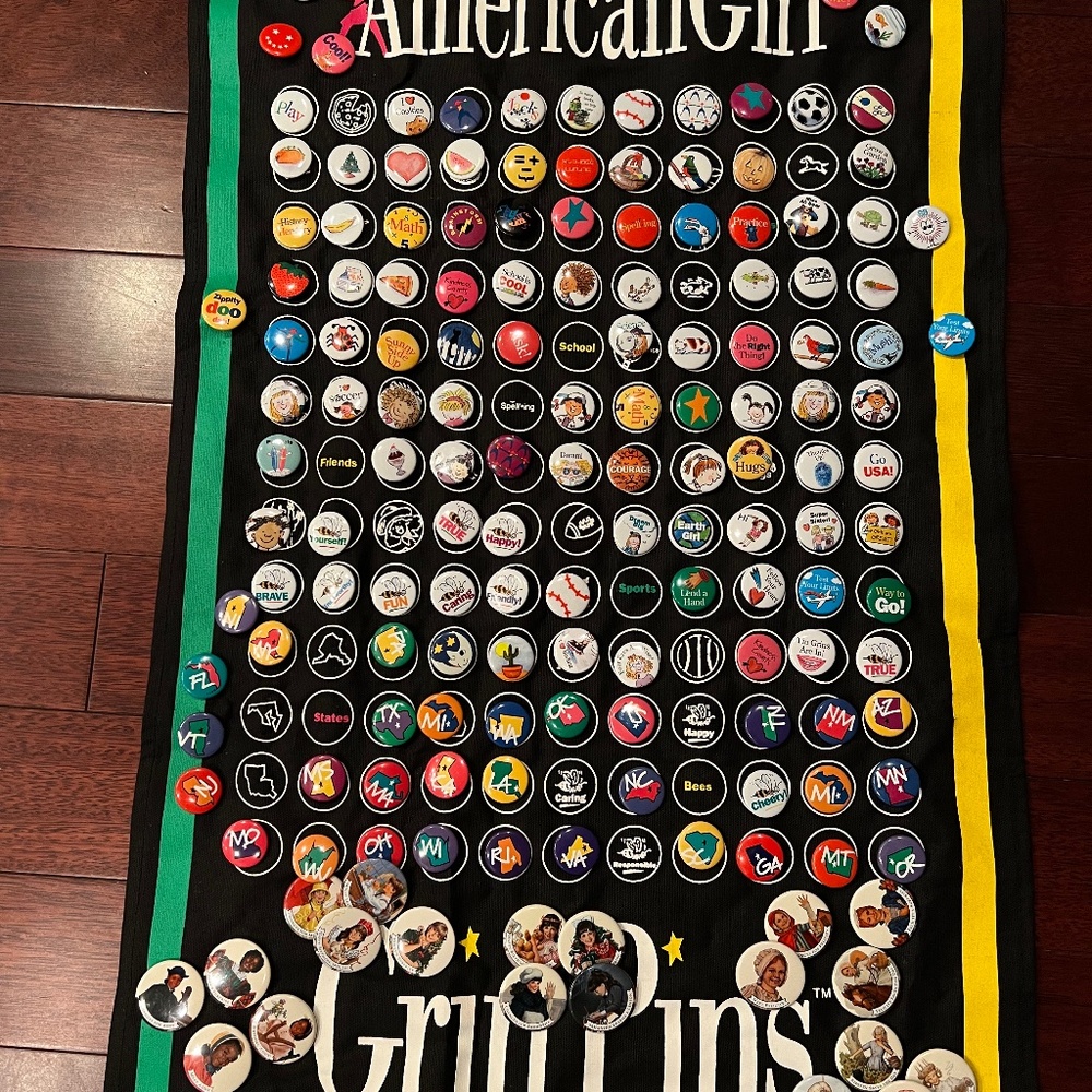 American Girl Full Grin Pins and Banner